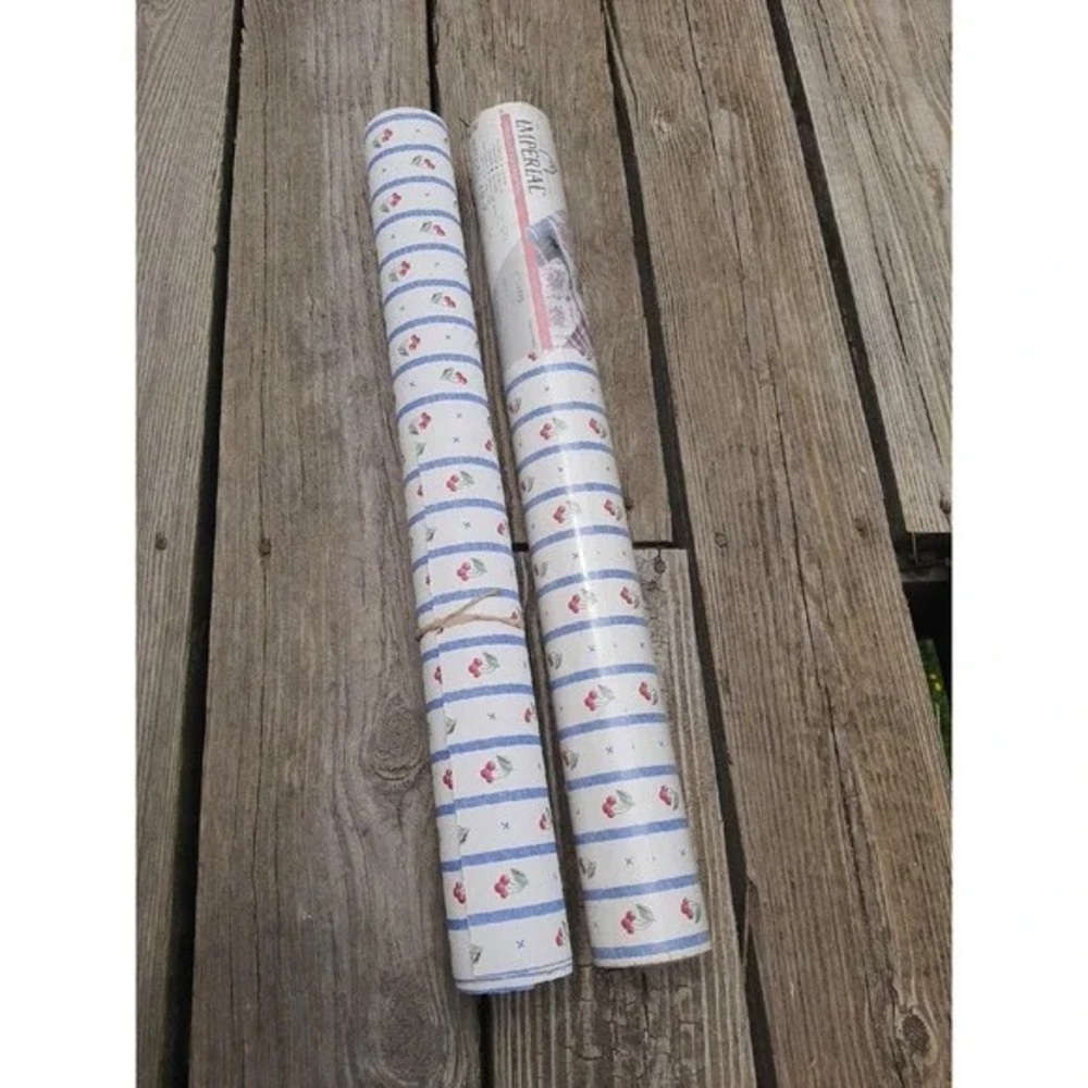 Blue and White Floral Stripe Table Runner - Home Party Supplies
